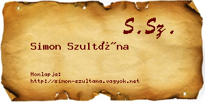 Simon Szultána névjegykártya